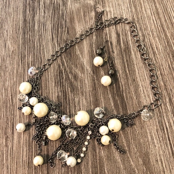 Statement Gunmetal Beaded Necklace - Picture 3 of 4